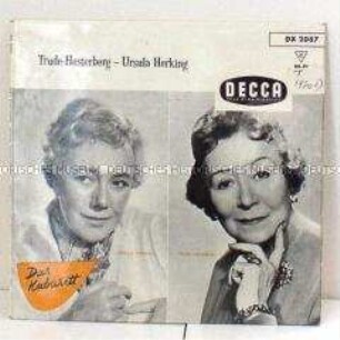 Schallplatte mit Liedern von Ursula Herking und Trude Hesterberg, Plattenhülle