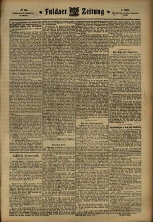 Zweite Ausgabe vom Dienstag, den 29. August 1911.