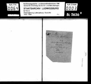 Kommunsachen: Stiftungswesen (Bausachen), Oberamt Weinsberg