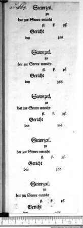 Stewrzetl. zu hat zur Stewr entricht fl. ß. pf. Gericht den 166