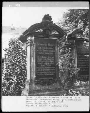 Grabstein von Jeannette Mayer, geborene Hüttenbach (gestorben 1901.02.16)