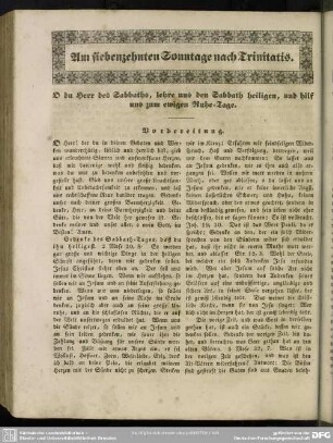 Am siebenzehnten Sonntage nach Trinitatis
