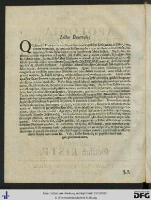 Lector Benevole!