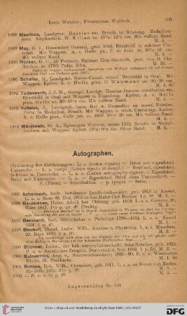 Autographen (Nr. 1895-2036)