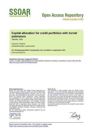 Capital allocation for credit portfolios with kernel estimators