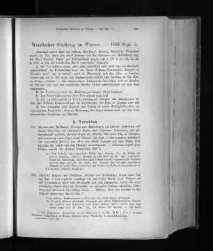 Wendischer Städtetag zu Wismar. -1482 Sept. 5.
