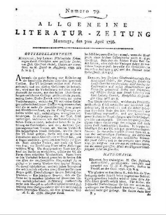 Abhandlungen der Königlich Böhmischen Gesellschaft der Wissenschaften. Nebst der Geschichte derselben. [Hrsg. v. d. Královská Ceská Spolecnost Nauk]. Prag, Dresden: Walther 1785