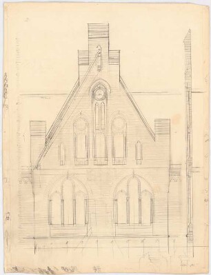 Kranken- und Siechenhaus, Brüssow Vorentwurf: Fassadendetail zu Inv.Nr. 5593 1:25