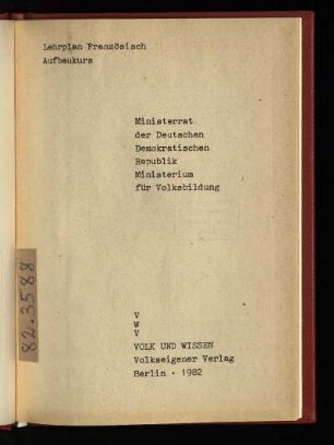 1982: Aufbaukurs
