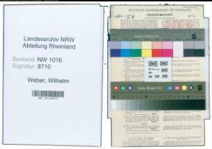 Entnazifizierung Wilhelm Weber , geb. 26.05.1885 (Mechanikermeister)