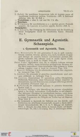 Gymnastik und Agonistik. Schauspiele