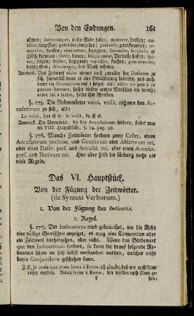Das VI. Hauptstück. Von der Fügung der Zeitwörter.