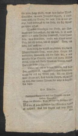 Die Fünfte. Lieschens Antwort aus der Fremde, an den lieben Augustin. : (Nach der Melodie: Sagt, wo sind die Veilchen hin.)