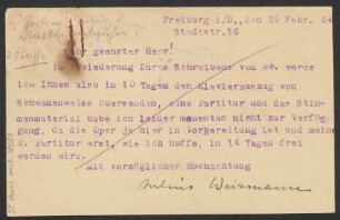 Brief an B. Schott's Söhne : 29.02.1924