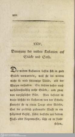 XXIV. Benutzung der wilden Kastanien auf Stärke und Seife