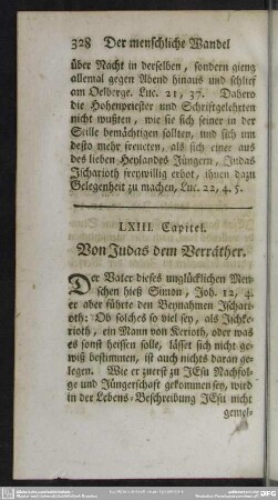 LXIII. Capitel. Von Judas dem Verräther