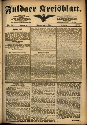 Ausgabe vom Montag, den 02. März 1908.