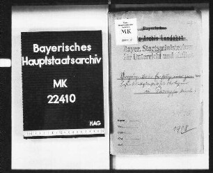 München-Pasing. Vorgänge über die Errichtung einer zweiten Lehrerbildungsanstalt für Oberbayern in Pasing (evtl. München).