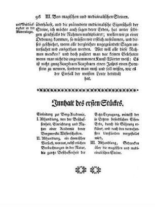 Innhalt des ersten Stückes.
