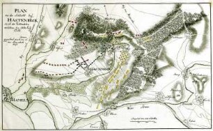 WHK 24 Deutscher Siebenjähriger Krieg 1756-1763: Plan der von den Verbündeten verlorenen Schlacht bei Hastenbeck, 26. Juli 1756