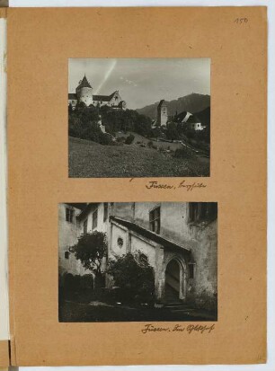 Hohes Schloss, Füssen: Ansicht von der Bergseite, Ansicht vom Schlosshof (aus: Skizzen- und Fotoalbum 24)