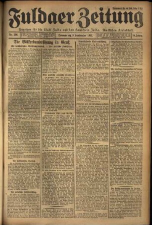 Ausgabe vom Donnerstag, den 08. September 1927.