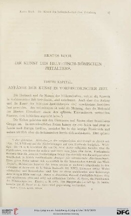 Erstes Buch: Die Kunst des helvetisch-römischen Zeitalters