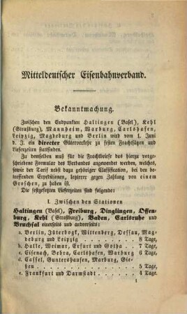 Mitteldeutscher Eisenbahnverband : Directer Güterverkehr