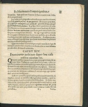 Caput XIV. Examinatur iudicium super hoc casu celebris cuiusdam viri.