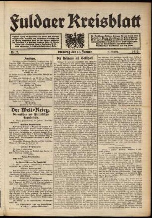 Ausgabe vom Dienstag, den 11. Januar 1916.
