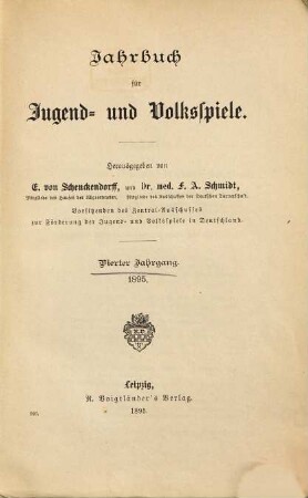 Jahrbuch für Jugend- und Volksspiele. 4. 1895