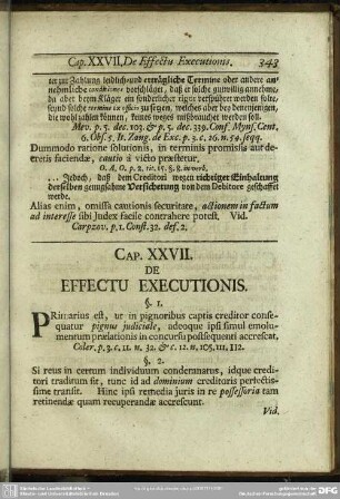 Cap. XXVII. De Effectu Executionis
