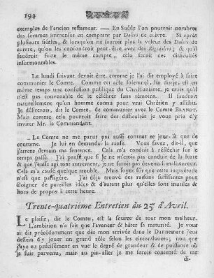 Trente-quatriéme Entretien du 25e d'Avril.