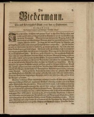 Ein und siebenzigstes Blatt 1728 den 13 September
