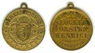 tragbare (antisemitische) Medaille auf Stöcker, Förster und Henrici