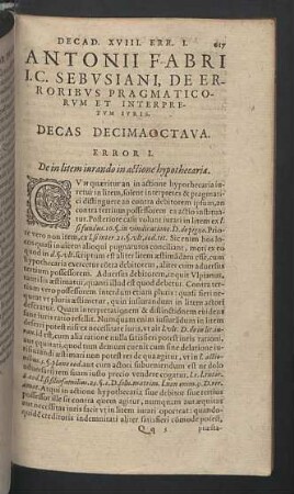 Decas decimaoctava.