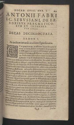 Decas decimaoctava.
