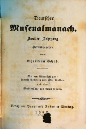 Deutscher Musenalmanach. 2, 2. 1852