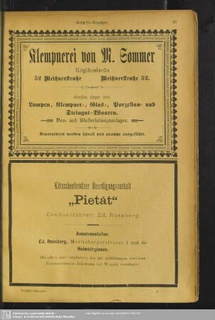 Anzeigen : Geschäfts-Anzeigen