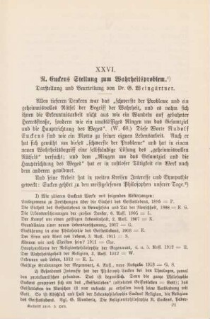 309-331 R. Euckens Stellung zum Wahrheitsproblem