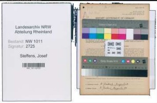 Entnazifizierung Josef Steffens , geb. 15.03.1898 (Schneider)