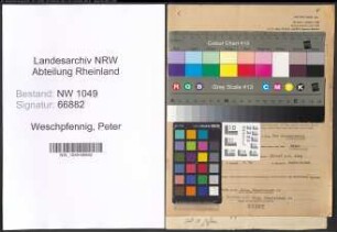 Entnazifizierung Peter Von Weschpfennig , geb. 02.06.1904 (Zollbeamter)