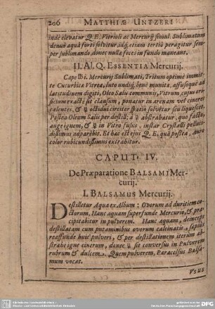 Caput IV. De Praeparatione Balsami Mercurij.