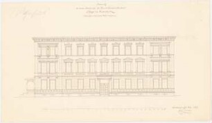 Haus E. Beyer, Leobschütz: Aufriss Ansicht zum Ständehaus 1:100, Maßstabsleiste (Meter)
