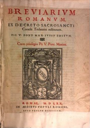 Breviarium Romanum : ex decr. Conc. Trid.