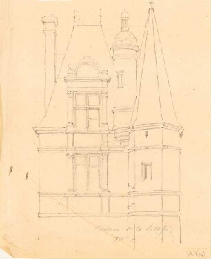 Chateau in der Sologne: Perspektivische Ansicht