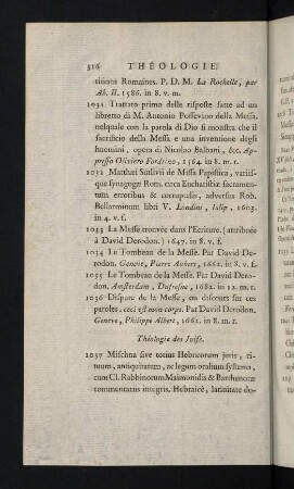316-319, Théologie des Juifs - Théologie des Mahométans