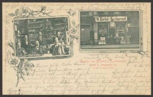 Ansichtskarte „Gruss aus Härtel’s Restaurant“, Oranienstraße