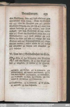 VI. Von der Beschaffenheit der Erde.