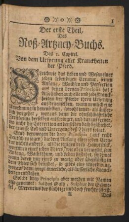 Der erste Theil, Des Roß-Artzney-Buchs.